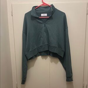 TNA Dark Green Cropped Hoodie